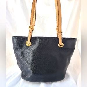 AUTHENTIC Michael Kors Black Pebbled Leather Jet Set Tote